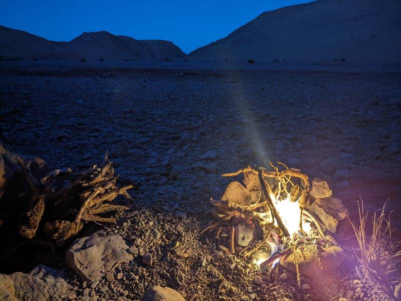 Night fire under the stars